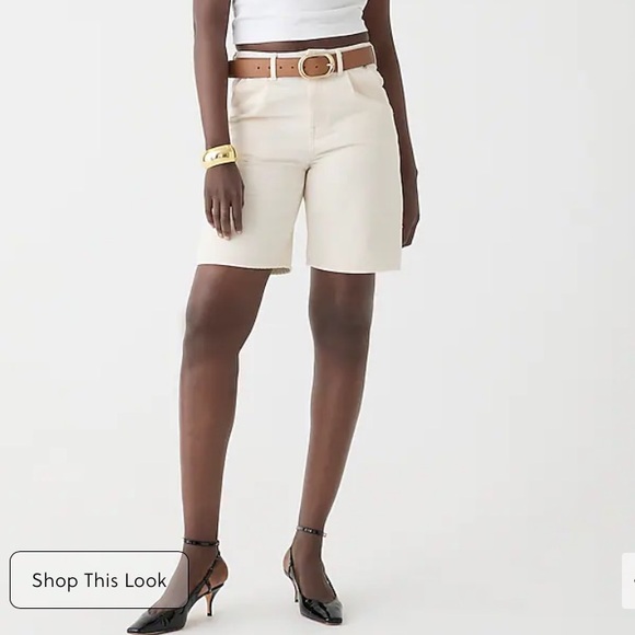 JCrew Midlength denim shorts ecru high-waist classy off white jeans white - Picture 5 of 5